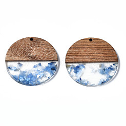 Pendentifs en résine transparente et bois de noyer&nbsp;RESI-T035-24-A02