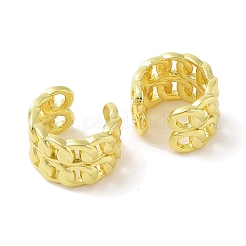 Boucles d'oreilles manchette en laiton ovale&nbsp;EJEW-I305-19G