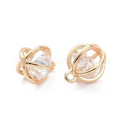 Pendentifs à breloques en laiton micro pavé clair zircone cubique&nbsp;ZIRC-K086-22LG