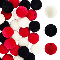 48 pz 3 colori perline acriliche/plastiche opache e floccate&nbsp;KY-SC0002-46