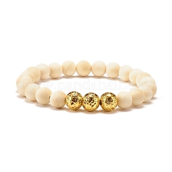 Ensembles de bracelets extensibles en bois naturel&nbsp;BJEW-JB07617