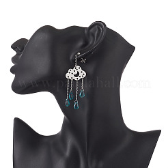 Lange Kette mit transparenten Glasperlen-Ohrsteckern&nbsp;EJEW-JE05245