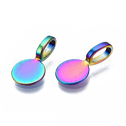 Flache Bügel zum Ankleben aus einer Legierung in Regenbogenfarben für die Herstellung von Anhängern&nbsp;PALLOY-N163-099-NR