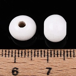 Perles rondes en bois de schima naturel peintes au pistolet&nbsp;WOOD-A018-8mm-30