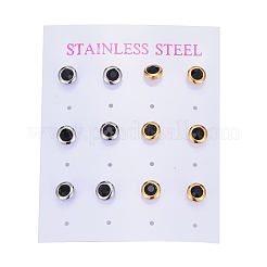 Pendientes de botón de acero inoxidable 304&nbsp;EJEW-L251-B03