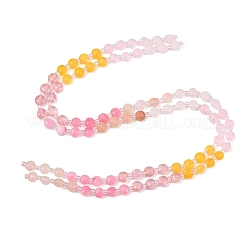 Hilos de cuentas de vidrio de cuarzo cereza y jade blanco natural teñido&nbsp;G-Z135-B01