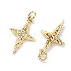 Pendentifs en laiton sertis de micro-pavés de zircone cubique transparente&nbsp;KK-T085-18A-G