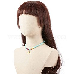 Collares hechos a mano de arcilla polimérica y hematites sintético&nbsp;NJEW-JN03788-04
