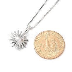 Collane a catena con ciondolo a forma di girasole in acciaio inossidabile 304 per donna&nbsp;NJEW-R011-01P