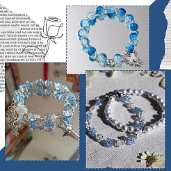 DIY-Sets zur Schmuckherstellung mit runden Acryl- und Glasperlen&nbsp;DIY-SP0003-01D