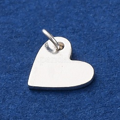 925 plata esterlina charms del corazón&nbsp;STER-G045-01S-01
