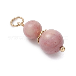 3 pz. 3 stili di ciondolo con perline rotonde in quarzo rosa naturale e agata striata/agata fasciata tinta&nbsp;PALLOY-JF04701-05