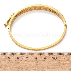 Bracelets à charnière en acier inoxydable 304 ornés de strass pour femmes&nbsp;BJEW-K307-02G