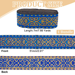 7 m langes Polyester-Jacquard-Blumenband im Ethno-Stil&nbsp;OCOR-WH0086-70