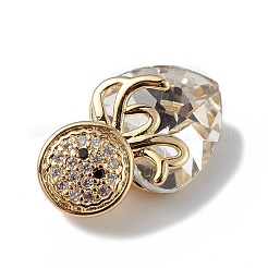 Ciondoli in vero ottone placcato oro 18k placcato in cremagliera con micro pavé di zirconi cubici&nbsp;KK-C015-25G-08
