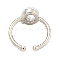 Anneaux de manchette ouverts en laiton plaqué en rack pour femmes&nbsp;RJEW-F162-01P-Q
