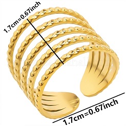 Anillo de puño abierto multicapa de acero inoxidable 304 hueco para unisex&nbsp;GY6804-2