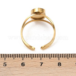 Composants de bague manchette en acier inoxydable 304 plaqué or 18 carat véritable&nbsp;X-STAS-A191-12C-G