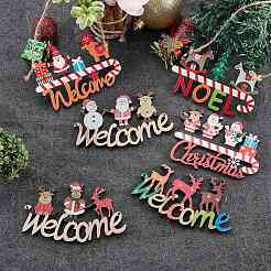 Panneau de porte en bois décoratif de noël de style 8pcs 8&nbsp;FIND-SZ0005-74