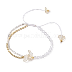 Braccialetti di perline intrecciate in vetro bicono sfaccettato con perline di vetro rotonde&nbsp;BJEW-MZ00164-01