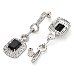 Il micro ottone pavimenta lo zircone cubico ciondola gli orecchini della vite prigioniera&nbsp;EJEW-H014-15P-08