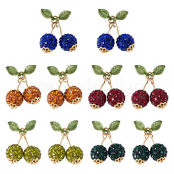 10 Stück 5 Farben handgemachte Polymer Clay Strass Perlen Kirschform Anhänger&nbsp;PALLOY-TA00329