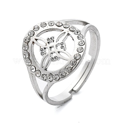201 anelli con polsino in acciaio inossidabile per donna&nbsp;RJEW-S395-03P-1