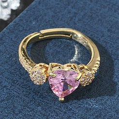 Verstellbarer Fingerring aus Messing für Damen&nbsp;CU-CBA7E55-05G