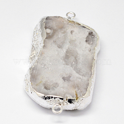 Connettori a maglie in agata druzy naturale e tinta elettrolitica&nbsp;G-N0168-009