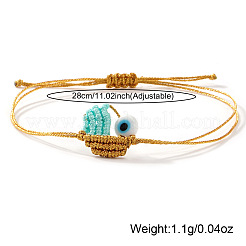 Gewachste Kordel mit geflochtenen Glasperlen-Armbändern für Damen&nbsp;PS3674