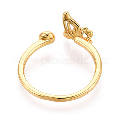 Bague papillon en laiton avec micro pavé de zircones cubiques&nbsp;LS-KK-N274-11G