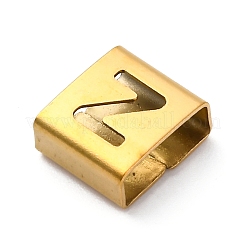 Placcatura ionica (ip) 304 acciaio inossidabile quadrato charms scorrevoli&nbsp;STAS-L132-18Z-G