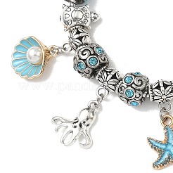 Bracelet à breloques en perles européennes sur le thème de l'océan&nbsp;BJEW-JB13949