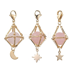 Décorations de pendentif en laiton de pierres précieuses naturelles&nbsp;HJEW-JM01817