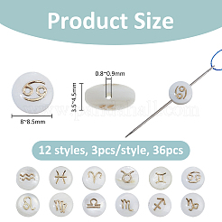 36 Stück 12 Stile natürliche weiße Muschelperlen&nbsp;SHEL-FH0001-27