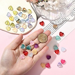 20 pz di perle di vetro dipinte a spruzzo trasparente&nbsp;GLAA-YW0004-79A