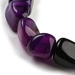 Braccialetti elasticizzati con perline di agata naturale tinti e riscaldati&nbsp;BJEW-H238-01D