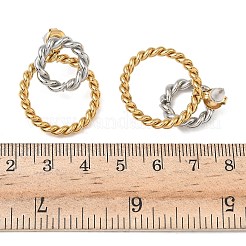 Pendientes de botón con aro trenzado de acero inoxidable 304&nbsp;EJEW-K268-57G