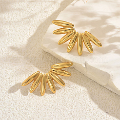 Boucles d'oreilles à tige en forme d'éventail en acier inoxydable&nbsp;RF2727