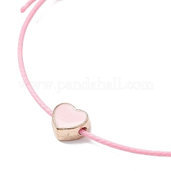 Set di braccialetti con perline intrecciate in lega di smalto a forma di cuore e chiave di scheletro da 2 pz&nbsp;BJEW-JB09771