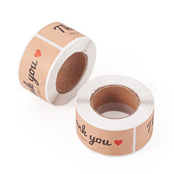 2 Rolle rechteckige Papieraufkleber mit Dankesmotiv&nbsp;DIY-TA0013-47A