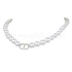 Collane di perle rotonde graduate in vetro e plastica imitazione perla&nbsp;NJEW-JN05206