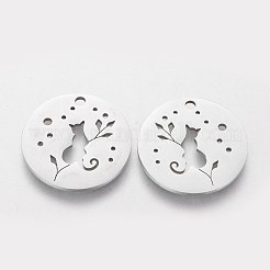 Pendentifs chaton en acier inoxydable 201 anti-ternissement&nbsp;STAS-S105-T469