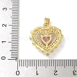 Pendentifs avec zircon cubiques à micro-pavés en laiton&nbsp;KK-U046-10G-02