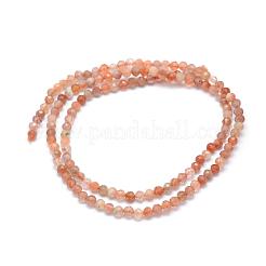 Chapelets de perles de pierre de soleil naturelle naturelles&nbsp;G-E411-13A-2mm