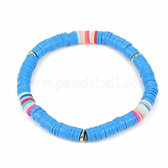 Handgemachte Polymer Clay heishi Perlen Stretch Armbänder&nbsp;BJEW-JB05304