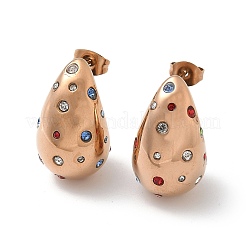 Pendientes de lágrima de acero inoxidable 304&nbsp;EJEW-B108-05RG-B