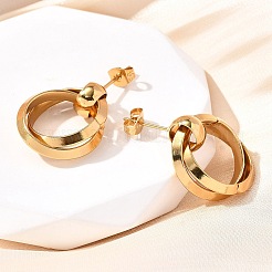 Boucles d'oreilles en acier inoxydable 201&nbsp;EJEW-Q026-02G-A