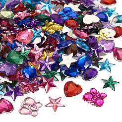 Cabochon di strass acrilici placcati con retro piatto e retro piatto&nbsp;MACR-TA0001-62B