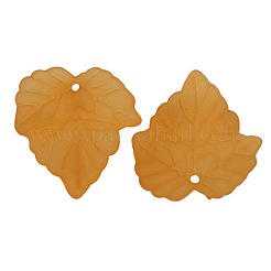 Thème d'automne pendentifs en feuille d'acrylique transparent givré orange&nbsp;X-PAF002Y-13
